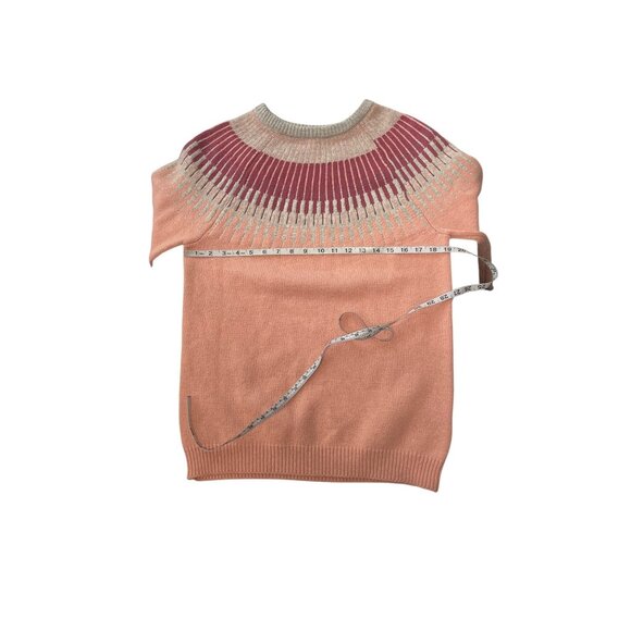 Icewear Minna Womens Nordic Knit Sweater Pink/Gray Merino Wool Blend Long Sleeve - Picture 9 of 10